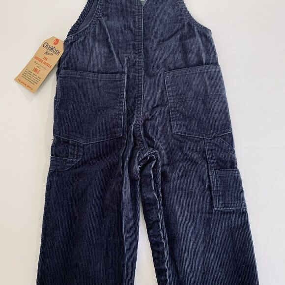 NWT OshKosh B'Gosh Corduroy Overalls Baby 18 Months Navy Blue Soft Classic Play - Picture 5 of 11